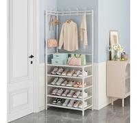 Zapatero de 5 niveles, elegante color blanco, para pasillo, entrada, dormitorio, armario (170 x 30 x 60 cm), solución de almacenamiento que ahorra espacio