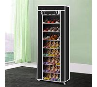 Zapatero de 9 niveles, zapatero con cremallera, estructura de metal y cubierta a prueba de polvo, 30 x 60 x 160 cm, organizador de zapatos para tacones altos, zapatos deportivos, 20-40 pares de