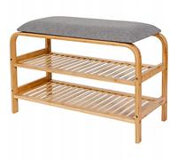 Zapatero de bambú AD.CON 70x46x30cm (gris)