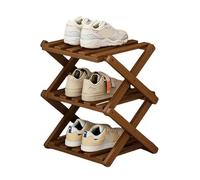 Zapatero de bambú ajustable, estante de almacenamiento portátil de madera de 3 capas, entrada multifuncional, no necesita instalación, soporte para zapatos que ahorra espacio para el hogar (marrón)