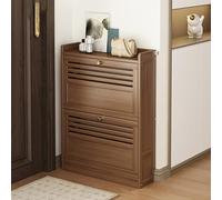 Zapatero de bambú con cajones extraíbles, zapatero de entrada que ahorra espacio, armario de almacenamiento de 2/3 puertas para pasillo, dormitorio y sala de estar