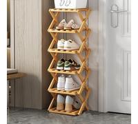 Zapatero de bambú de 10 niveles, organizador vertical de zapatos para sala de estar familiar, entrada, baño, estante de flores duradero con diseño plegable