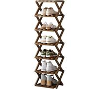 Zapatero de bambú de 10 niveles, torre vertical delgada para zapatos para entrada, sala de estar, pasillo, estante de madera que ahorra espacio, color madera elegante, 26 x 26 x 122 cm