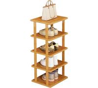 Zapatero de bambú de 5, 6, 7 y 8 Estrecho, Vertical, esquinero Compacto, Ideal for Entrada, Pasillo y Sala de Estar. 8 Niveles.(5)