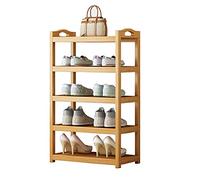 Zapatero de bambú de 5 niveles, portátil, antideslizante, de madera maciza, a prueba de polvo, almacenamiento de calzado para el hogar, 50 cm, solución resistente y elegante para ahorrar espacio