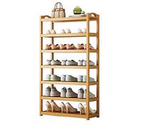 Zapatero de bambú de 7 capas antipolvo, portátil, antideslizante, solución de almacenamiento para el hogar, 70 cm, soporte resistente para calzado