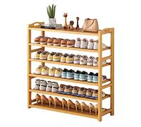 Zapatero de bambú natural de 6 niveles de almacenamiento para entrada, versátil soporte para plantas y zapateros, elegante estante de madera para decoración del hogar y soluciones de ahorro de espacio