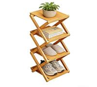 Zapatero de Bambú, Organizador de Zapatos Plegable Alto y Estrecho, Estantería Multifuncional que Ahorra Espacio para Entradas, eEsquinas, Dormitorios, Balcones, 4 Capas (Reforzadas y Engrosadas)