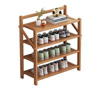 Zapatero de bambú plegable de madera de 2/3/4/5 niveles, almacenamiento para entrada, pasillo, dormitorio, color madera natural, 70 cm de altura, diseño elegante y ahorra espacio