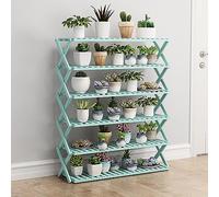 Zapatero de bambú plegable de varias capas para pasillo, sala de estar, balcón, cocina, color verde, grande