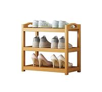 Zapatero de bambú resistente de 3 niveles, portátil, antideslizante, almacenamiento de calzado de madera maciza, solución de entrada a prueba de polvo, 50 cm para el hogar y la oficina