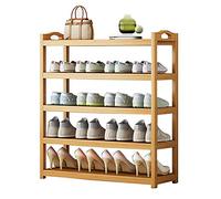 Zapatero de bambú resistente, portátil, antideslizante, a prueba de polvo para entrada y armario, solución de almacenamiento sostenible ecológica para zapatos y artículos esenciales para el hogar