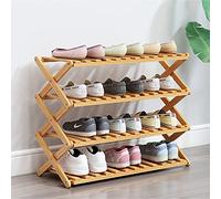 Zapatero de bambú súper resistente, almacenamiento plegable de 4 niveles, no necesita instalación, estante para zapatos para pasillo, baño, sala de estar, pasillo, 50 x 25 x 69 cm