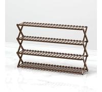 Zapatero de bambú, zapatero plegable de varias capas, organizador de almacenamiento, torre de zapatos vertical, ahorro de espacio, estante para zapatos de instalación gratuita para armarios, balcón, s
