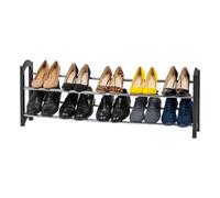 Zapatero de dos niveles IRIS USA para entrada, organizador de zapatos extensible para 10 pares de zapatos, apilable, para armario, estante alto n