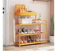 Zapatero de entrada de varias capas con marco de almacenamiento, estante para zapatos, soporte para guardar zapatos con compartimento de tela extraíble, organizador de zapatos para pasillo de entrada