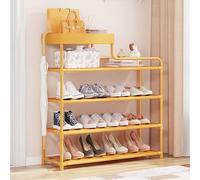 Zapatero de entrada de varias capas con marco de almacenamiento, estante para zapatos, soporte para guardar zapatos con compartimento de tela extraíble, organizador de zapatos para pasillo de entrada