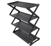 Zapatero de escalera con diseño en forma de X con almacenamiento multicapa, organizador de zapatos que ahorra espacio para el hogar, entrada, dormitorio y pasillo, fácil de montar con polipropileno y