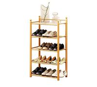 Zapatero de madera apilable de 4 niveles moderno para pasillo, organizador de almacenamiento, estantes de bambú simple con almohadilla antipolvo