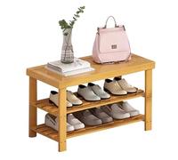 Zapatero de madera, banco de almacenamiento de 3 niveles para entrada, pasillo, sala de estar, asiento versátil con almacenamiento para zapatos, organiza el espacio de tu hogar