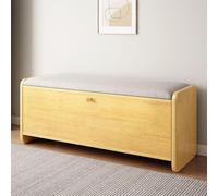 Zapatero de madera con 2 cajones abatibles, banco de entrada con marco de madera maciza, moderno organizador de zapatos con asiento acolchado para dormitorio pasillo (tamaño: 39 x 12 x 18 pulgadas