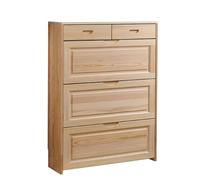 Zapatero de madera con 3 cajones abatibles, moderno y delgado gabinete de almacenamiento con 2 cajones de almacenamiento y encimera ancha, ideal para entrada, pasillo, apartamento, dormitorio,