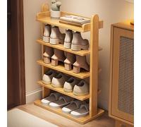 Zapatero de madera con estantes extraíbles, organizador de entrada que ahorra espacio para un fácil almacenamiento y accesibilidad