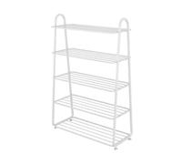 Zapatero de metal blanco de 5 niveles, estante de almacenamiento independiente para entrada, sala de estar, dormitorio, pasillo, 60 x 25 x 90 cm, perfecto para zapatos