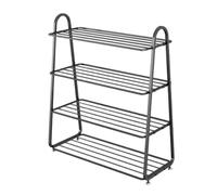 Zapatero de metal de 5 capas - Zapatero independiente para entrada, sala de estar, dormitorio, pasillo - Elegante solución de almacenamiento (negro, 60 x 25 x 90 cm)