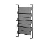 Zapatero de metal de 5 niveles, color negro, para dormitorio, entrada, sala de estar, y elegante estante para zapatos, diseño que ahorra espacio para todo tipo de zapatos