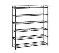 Zapatero de metal de 6 niveles, banco de almacenamiento de zapatos de gran capacidad para entrada, pasillo y armario, elegante estante para zapatos para un almacenamiento eficiente y fácil acceso