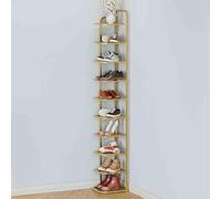 Zapatero de metal delgado con estantes abiertos para entrada y dormitorio, solución de almacenamiento