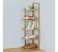 Zapatero de metal delgado con estantes abiertos para entrada y dormitorio, solución de almacenamiento