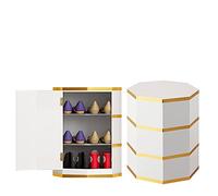 Zapatero de metal giratorio de 360°, elegante torre de zapatos de esquina, zapatero redondo vertical que ahorra espacio, organizador independiente para almacenamiento grande de zapatos