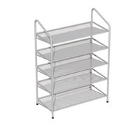 Zapatero de metal multicapa, gran capacidad, ahorra espacio, almacenamiento de zapatos para entrada y sala de estar (blanco, 65 x 26 x 77 cm)