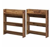 Zapatero de pared con estante, 2 unidades de madera recuperada, ahorro de espacio para el pasillo, la entrada y el armario, estantes estables para zapatos con estante para orden y estilo