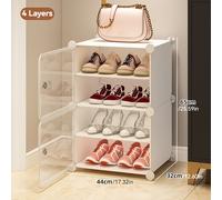 Zapatero de plástico de gran capacidad con múltiples compartimentos, 1/2/3 filas, 4/6/8/10 niveles - de almacenamiento de zapatos clásica, ideal para entrada, , dormitorio - Fácil de , diseño duradero