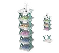 Zapatero de plástico resistente de 6 capas de gran capacidad para sala de estar, dormitorio, plegable y elegante, soporta hasta 10 kg