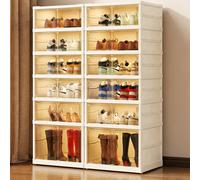 Zapatero de plástico transparente de 6 niveles | Organizador de zapatos plegable de gran capacidad, instalación gratuita, para dormitorio//oficina