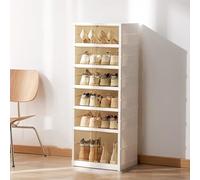 Zapatero de plástico transparente que ahorra espacio, organizador modular delgado para sala de estar y armario, diseño fácil de instalar, dimensiones: 44 x 34,5 x 117 cm