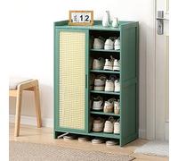 Zapatero de ratán, solución de almacenamiento independiente con puertas correderas para entrada, pasillo u oficina