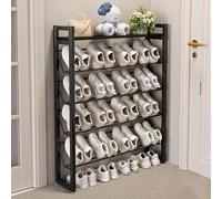 Zapatero de varios niveles con diseño inclinado, zapatero estrecho y extremadamente fino, organizador de zapatos con diseño calado para armario, pasillo, entrada, dormitorio (B 63 x 18 x 120 cm)