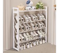 Zapatero de varios niveles con diseño inclinado, zapatero estrecho y extremadamente fino, organizador de zapatos con diseño calado para armario, pasillo, entrada, dormitorio (A 83 x 18 x 97 cm)