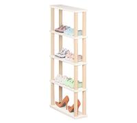 Zapatero delgado de madera - Organizador de entrada que ahorra espacio, soporte estrecho de 5 niveles para zapatos para niños y adultos, 60 cm de altura, 20 cm, espacio de capas, perfecto para