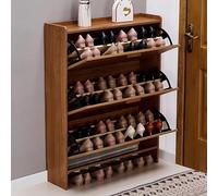 Zapatero delgado de madera para entrada, sala de estar, pasillo, ahorro de espacio, solución de almacenamiento de zapatos para zapatos y accesorios, diseño elegante y funcional