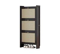 Zapatero delgado para entrada de ratán, 2 cajones abatibles y 3 cajones abatibles, almacenamiento moderno para tacones, zapatillas, sala de estar, entrada, pasillo, zapatero independiente, elegante
