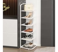 Zapatero delgado para espacios pequeños, torre vertical para zapatos con 10 niveles de entrada en color bianco
