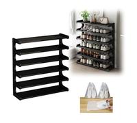 Zapatero Entrada Recibidor, Organizador De Zapatos De Bambú De 2 A 6 Niveles, Estantería Zapatera Vertical De Gran Capacidad, Estante Zapateros Con Cubrezapatos Antipolvo(Black,30 cm/11.81 in(4 Tier))