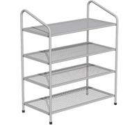 Zapatero: estante de almacenamiento de metal de 4 niveles para 12-15 pares de zapatos, perfecto para sala de estar, entrada, pasillo o guardarropa