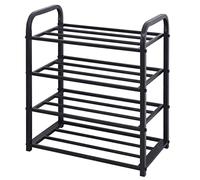 Zapatero - Estante organizador de zapatos de hierro forjado de 4 niveles para entrada, pasillo, armario, dormitorio, estante de almacenamiento de metal para baño familiar